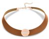 Victoria white stone rose gold leather necklace