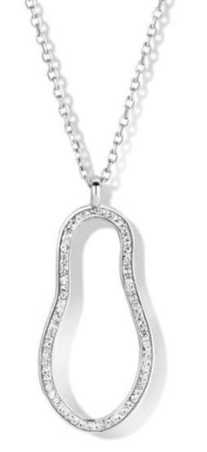 Victoria white stone silver necklace
