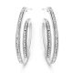 Victoria Silver color white stone hoop earrings