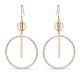 Victoria Rose gold colored hoop earrings with white stones