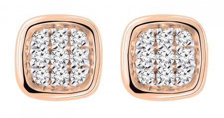 Victoria rose gold colour white stone earrings