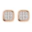 Victoria Rose gold-colored earrings with white stones