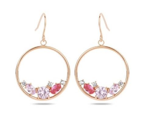 Victoria rose gold colour Colour stones earrings