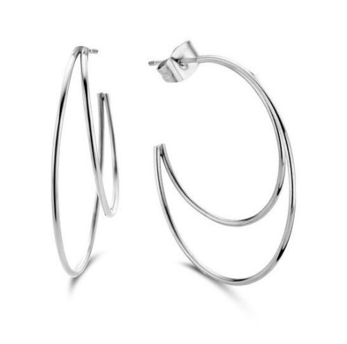 Victoria Silver color hoop earrings