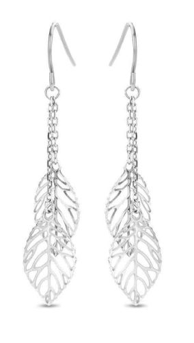 Victoria Silver leaf patterned earring