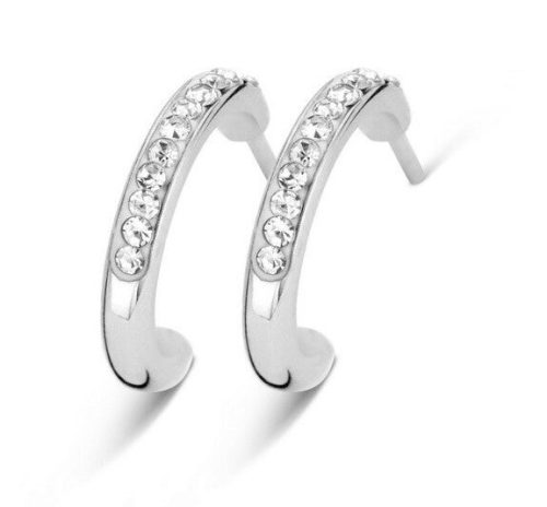 Victoria silver white stone earrings