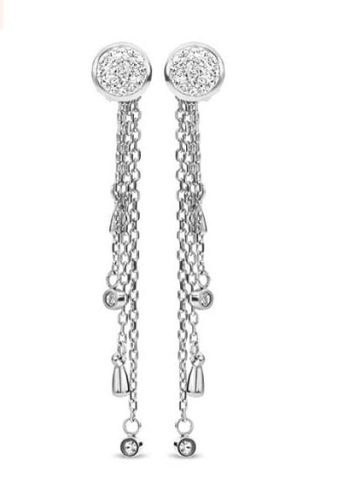 Victoria silver white stone earrings