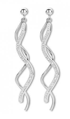 Victoria silver white stone earrings