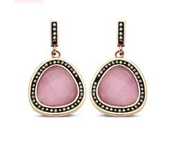 Victoria rose gold pink stone earrings
