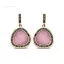 Victoria Rose gold colored pink stone earrings