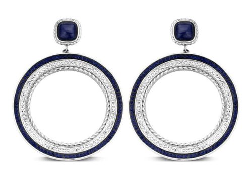 Victoria silver blue white stone earrings