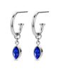 Victoria silver blue white stone earrings