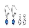 Victoria silver blue white stone earrings