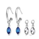 Victoria Silver-colored earrings with blue and white stones