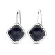 Victoria silver black stone earrings