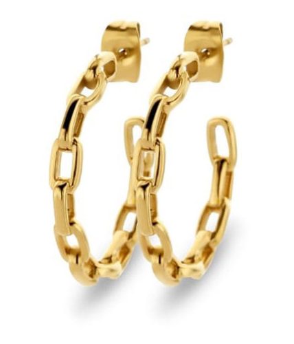 Victoria Gold coloured chain patterned earring