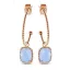 Victoria Rose gold blue stone earrings