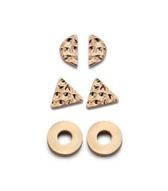 Victoria rose gold colour earrings set