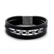 Victoria Black men leather Bracelet