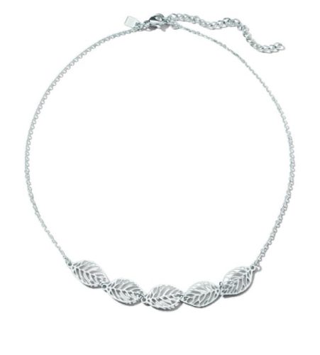 Victoria Silver leaf pattern necklace