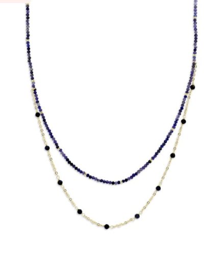 Victoria rose gold blue pearl necklace