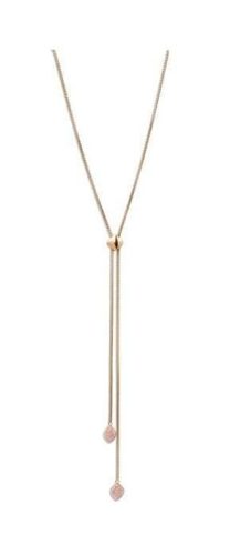 Victoria Rose gold colored pink stone necklace