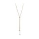 Victoria Rose gold colored pink stone necklace