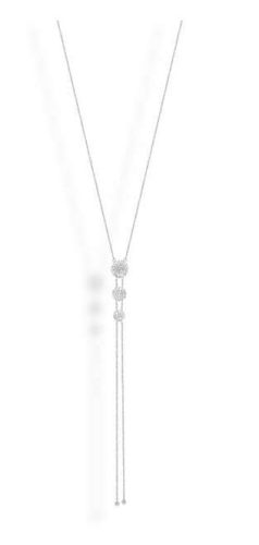 Victoria silver white stone necklace