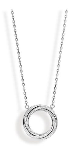 Victoria silver white stone screw necklace