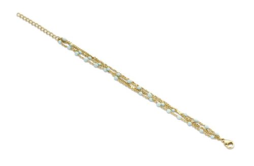 Victoria Gold coloured blue beaded bracelet