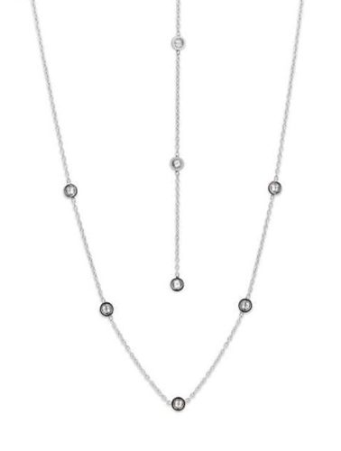Victoria Silver coloured stones necklace