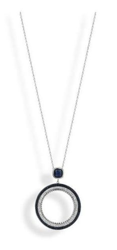 Victoria silver blue white stone necklace
