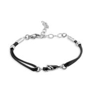 Victoria Silver-colored black football bracelet