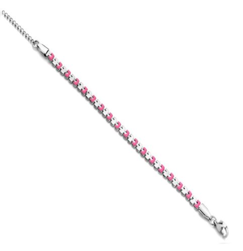 Victoria Silver colour pink pattern Bracelet