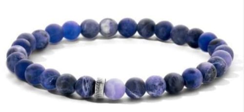 Victoria Blue pearl men rubber Bracelet