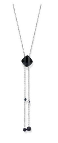 Victoria silver black stone necklace