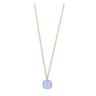 Victoria Rose gold color blue stoned necklace