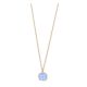 Victoria rose gold colour blue stone necklace