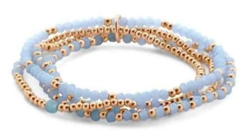 Victoria rose gold blue beaded bracelet