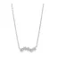Victoria Silver Colored White Stone Flower Necklace