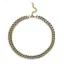 Victoria Gold-Colored Blue Patterned Necklace