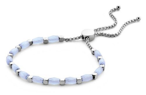 Victoria silver color blue beaded bracelet