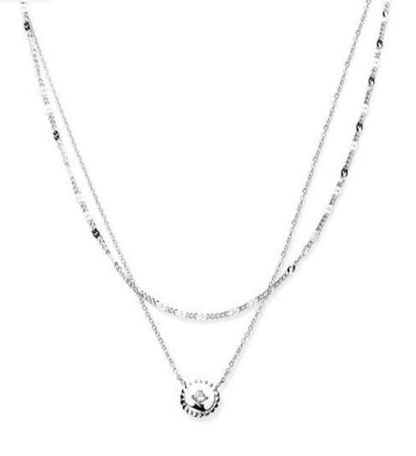Victoria Silver coloured stone necklace set
