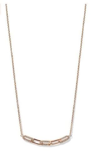 Victoria Rose Gold colour white stone necklace