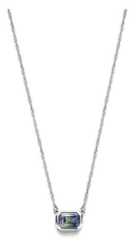 Victoria Silver coloured stones necklace