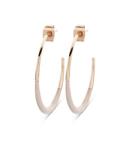 Victoria rose gold white patterned earring