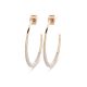 Victoria rose gold white patterned earring