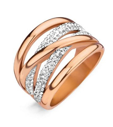 Victoria Rose Gold colour white stone ring