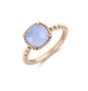 Victoria rose gold colour blue stone ring