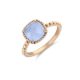 Victoria rose gold colour blue stone ring